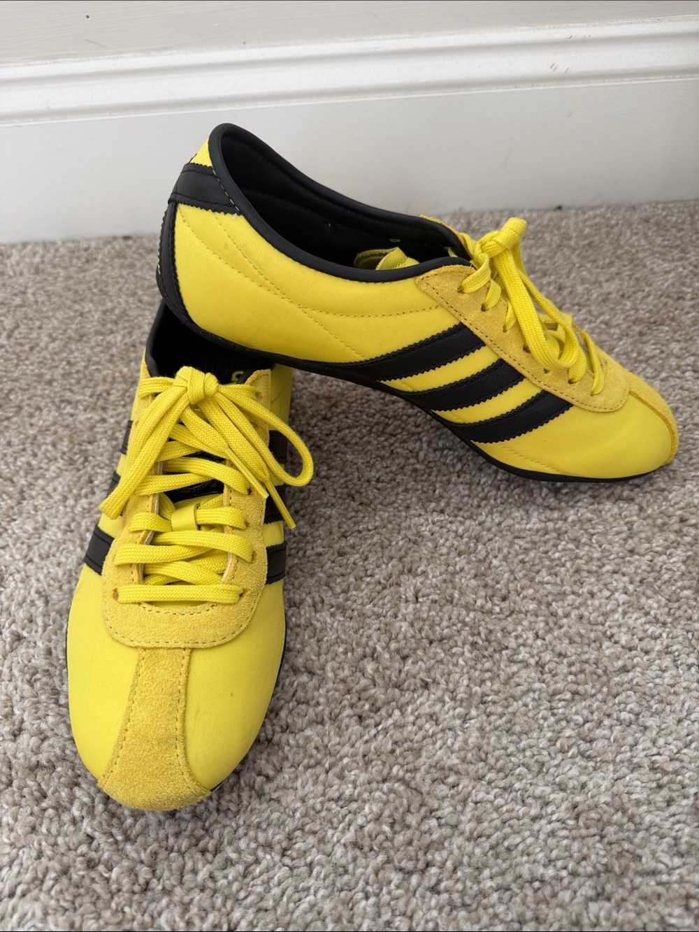 adidas Tokyo Yellow and Black Low-Profile Lace-Up Sneakers